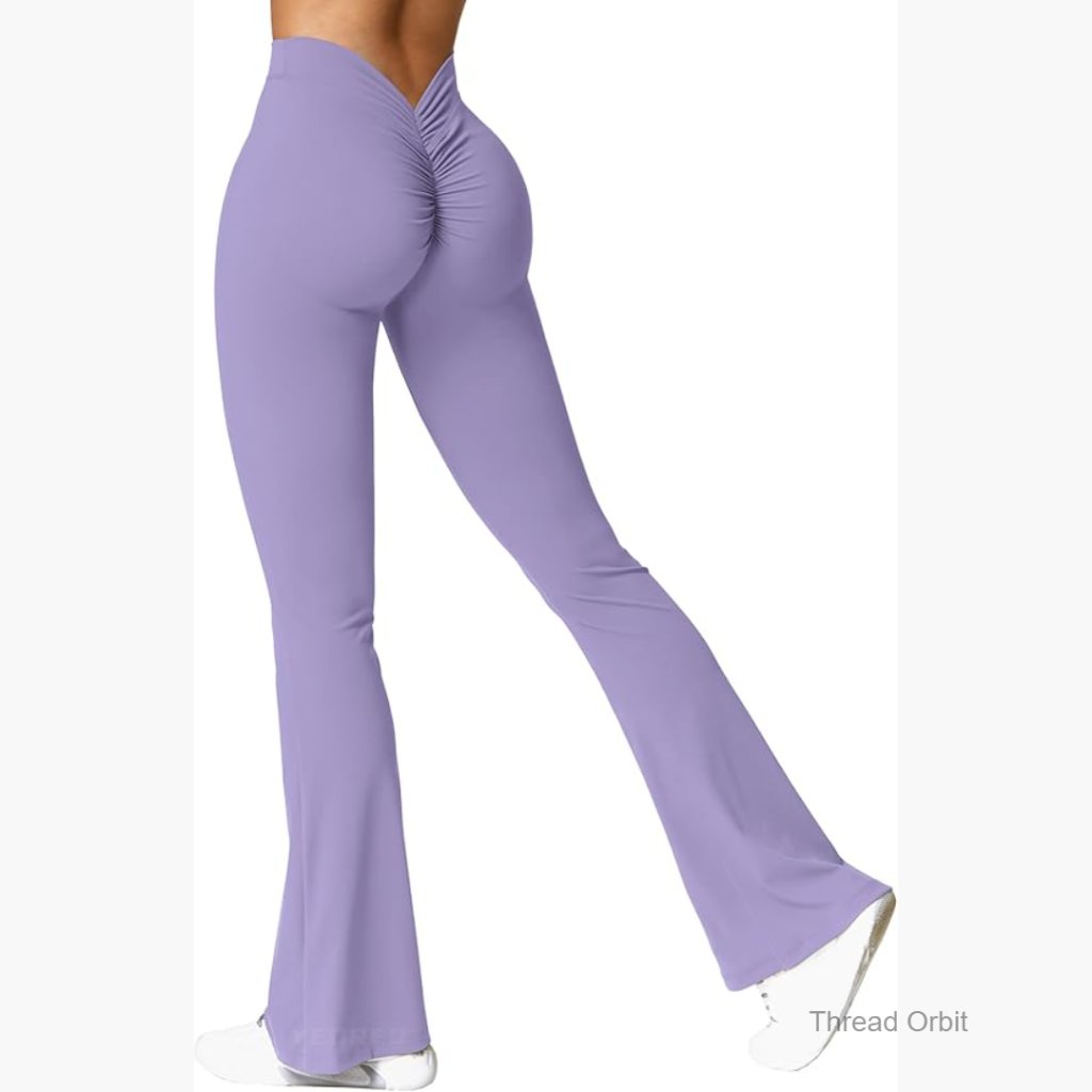 High Waist Flare Leggings V Back Scrunch Butt Lifting Gym Yoga Pants